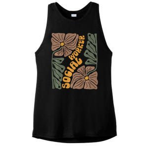 Floral Social Worker Lcsw And Lmsw Wildflower Social Work Ladies PosiCharge Tri-Blend Wicking Tank