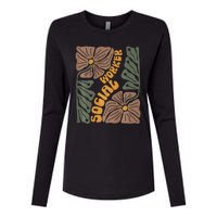 Floral Social Worker Lcsw And Lmsw Wildflower Social Work Womens Cotton Relaxed Long Sleeve T-Shirt