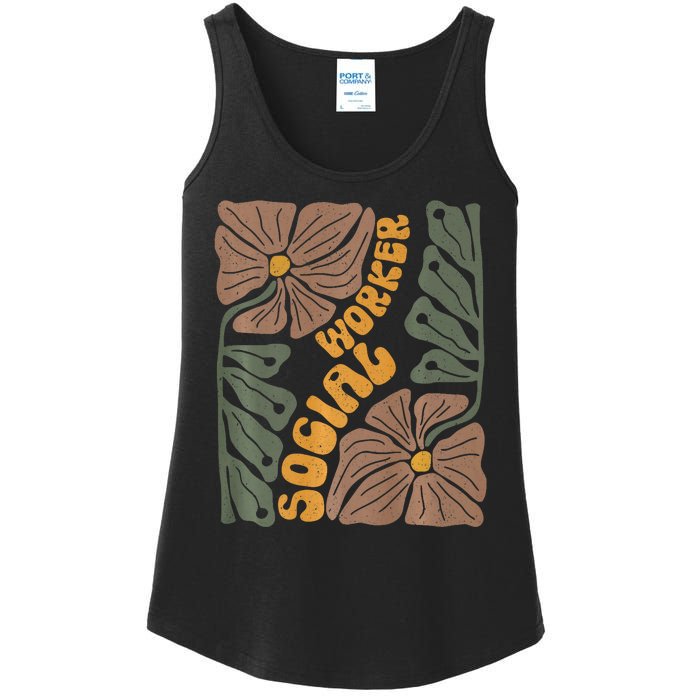 Floral Social Worker Lcsw And Lmsw Wildflower Social Work Ladies Essential Tank