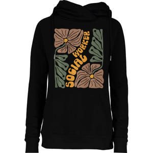 Floral Social Worker Lcsw And Lmsw Wildflower Social Work Womens Funnel Neck Pullover Hood