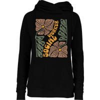 Floral Social Worker Lcsw And Lmsw Wildflower Social Work Womens Funnel Neck Pullover Hood