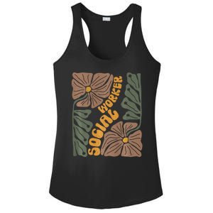 Floral Social Worker Lcsw And Lmsw Wildflower Social Work Ladies PosiCharge Competitor Racerback Tank