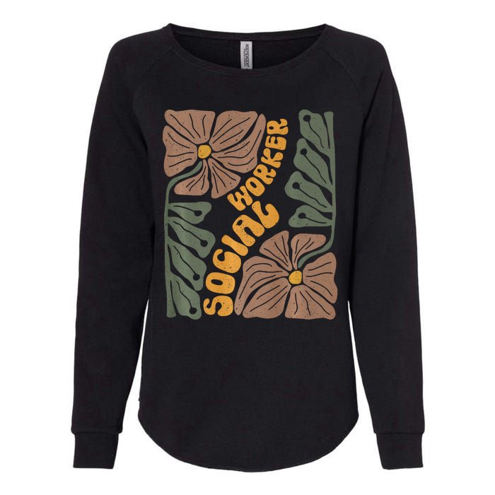 Floral Social Worker Lcsw And Lmsw Wildflower Social Work Womens California Wash Sweatshirt