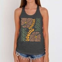 Floral Social Worker Lcsw And Lmsw Wildflower Social Work Women's Knotted Racerback Tank