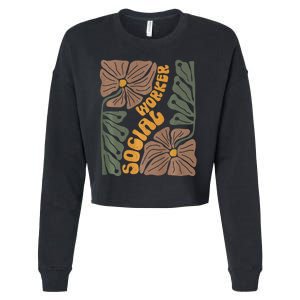 Floral Social Worker Lcsw And Lmsw Wildflower Social Work Cropped Pullover Crew