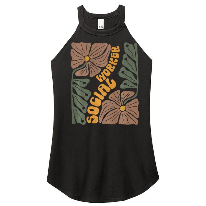 Floral Social Worker Lcsw And Lmsw Wildflower Social Work Women's Perfect Tri Rocker Tank