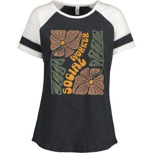 Floral Social Worker Lcsw And Lmsw Wildflower Social Work Enza Ladies Jersey Colorblock Tee