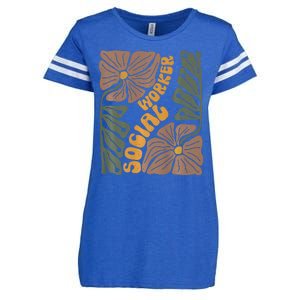 Floral Social Worker Lcsw And Lmsw Wildflower Social Work Enza Ladies Jersey Football T-Shirt