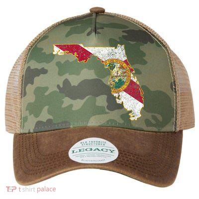 Florida State With Florida Shape Flag Legacy Tie Dye Trucker Hat