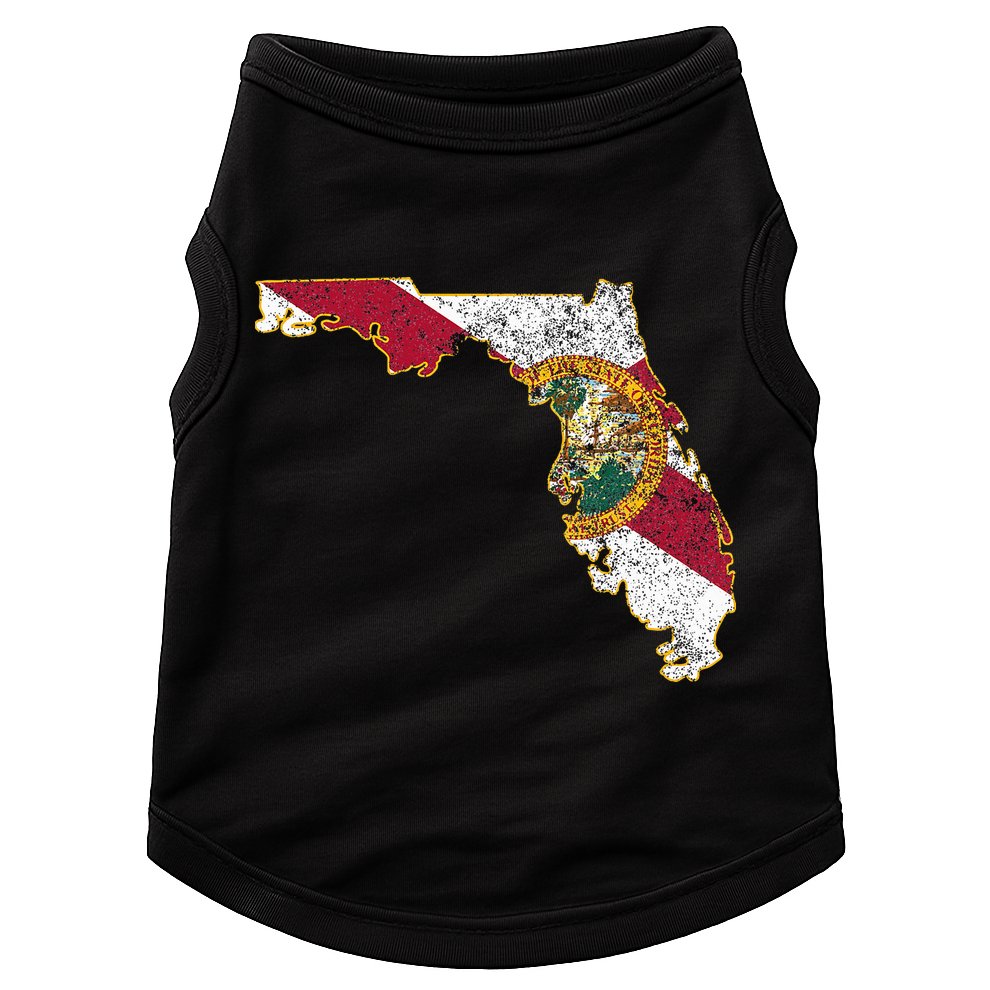 Florida State With Florida Shape Flag Doggie Tank