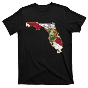 Florida State With Florida Shape Flag T-Shirt