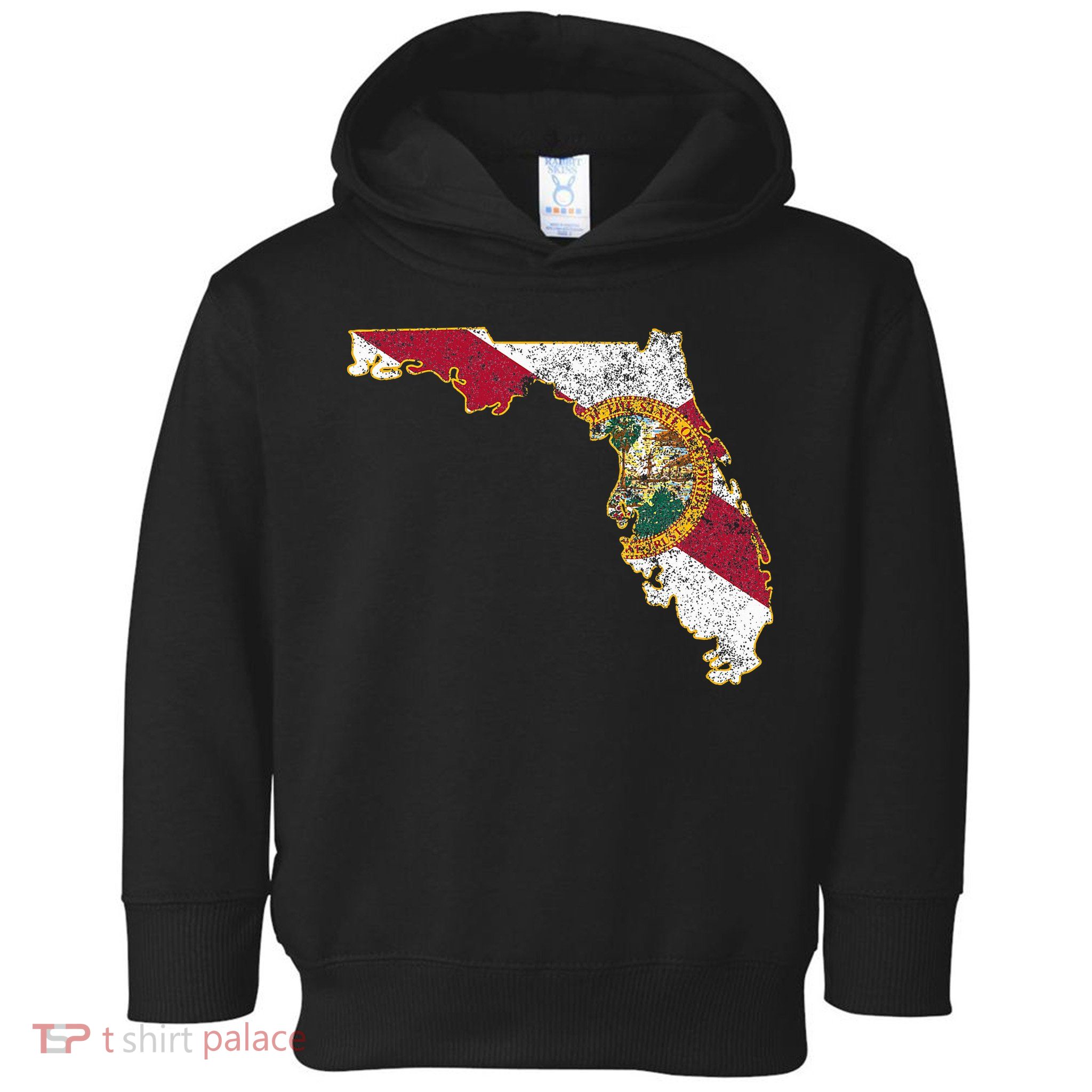 Florida State With Florida Shape Flag Toddler Hoodie