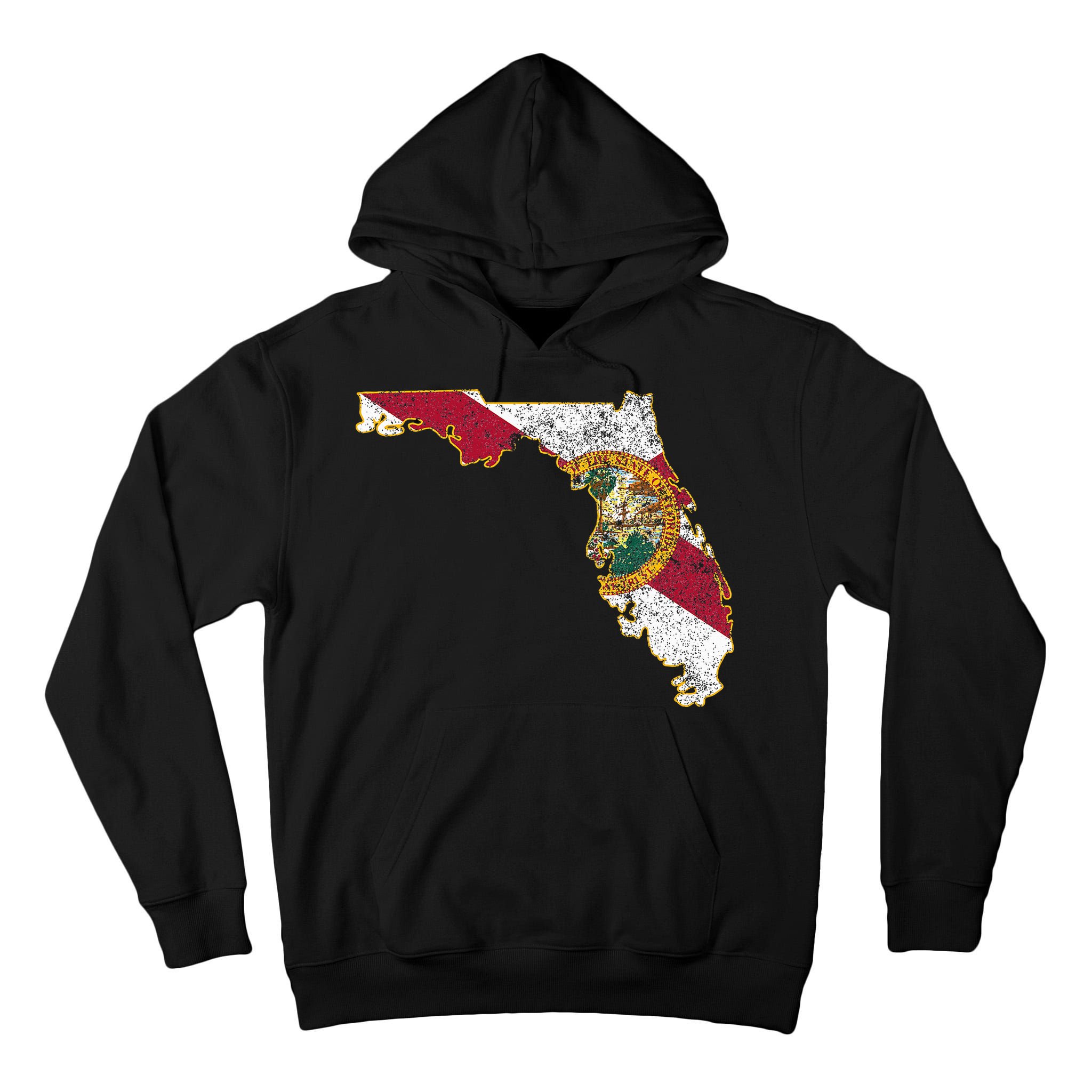 Florida State With Florida Shape Flag Tall Hoodie