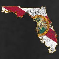 Florida State With Florida Shape Flag Golf Towel