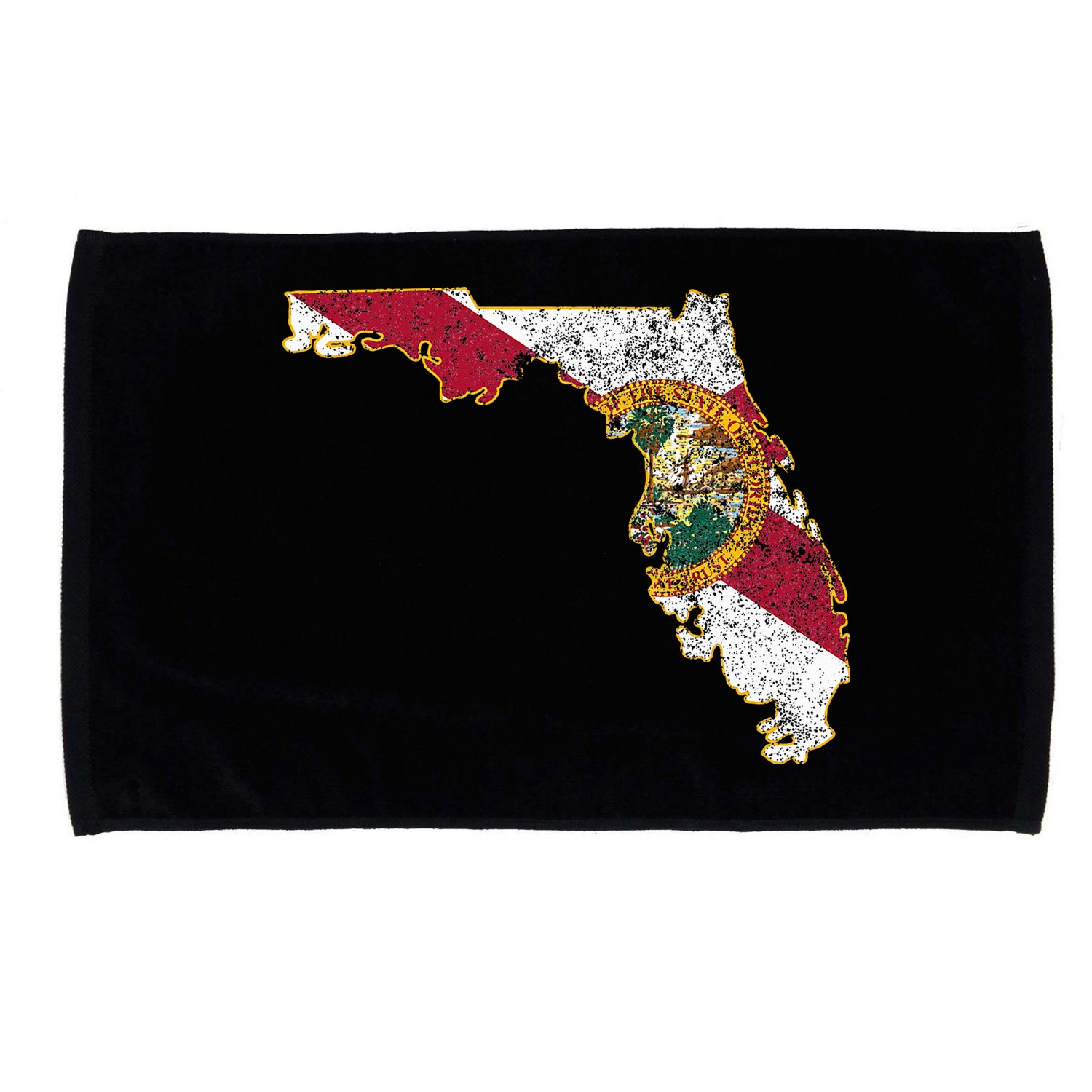 Florida State With Florida Shape Flag Microfiber Hand Towel