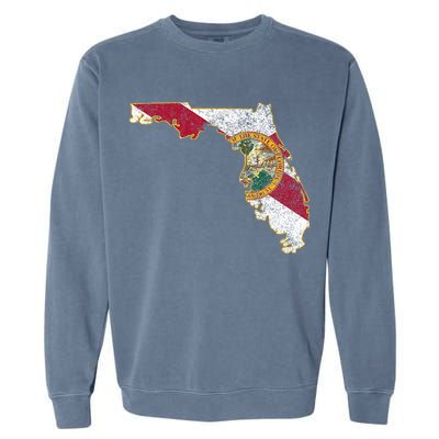 Florida State With Florida Shape Flag Garment-Dyed Sweatshirt