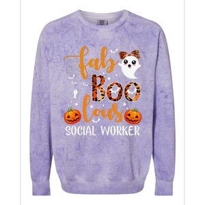 Faboolous Social Worker Funny Social Worker Halloween Colorblast Crewneck Sweatshirt