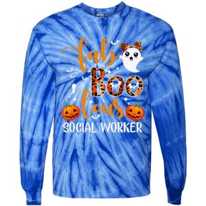 Faboolous Social Worker Funny Social Worker Halloween Tie-Dye Long Sleeve Shirt