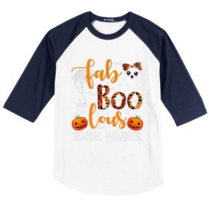 Faboolous Social Worker Funny Social Worker Halloween Baseball Sleeve Shirt