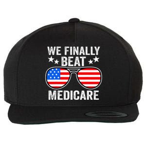 Funny Saying We Finally Beat Medicare Sunglasses Usa Flag Wool Snapback Cap