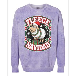 Funny Shee.P Winter Christmas Fleece Navidad Colorblast Crewneck Sweatshirt