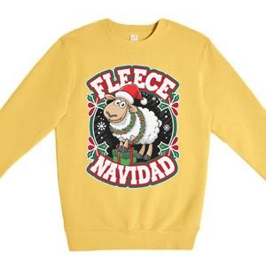 Funny Shee.P Winter Christmas Fleece Navidad Premium Crewneck Sweatshirt