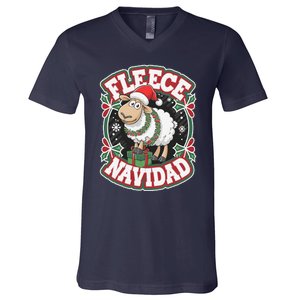 Funny Shee.P Winter Christmas Fleece Navidad V-Neck T-Shirt