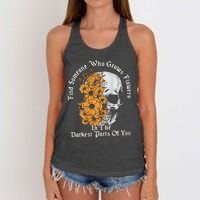 Find Someone Who Grows Flowers In The Darkest Parts Of You Women's Knotted Racerback Tank