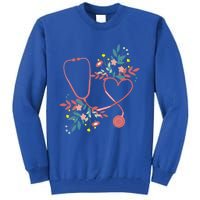 Floral Stethoscope With Heart Love Nursing Doctor Gift Tall Sweatshirt