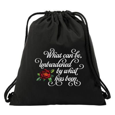 Fancy Script What Can Be Unburdened By What Has Been Drawstring Bag