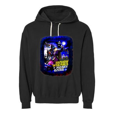 Funny Shadow Wizard Money Gang Garment-Dyed Fleece Hoodie