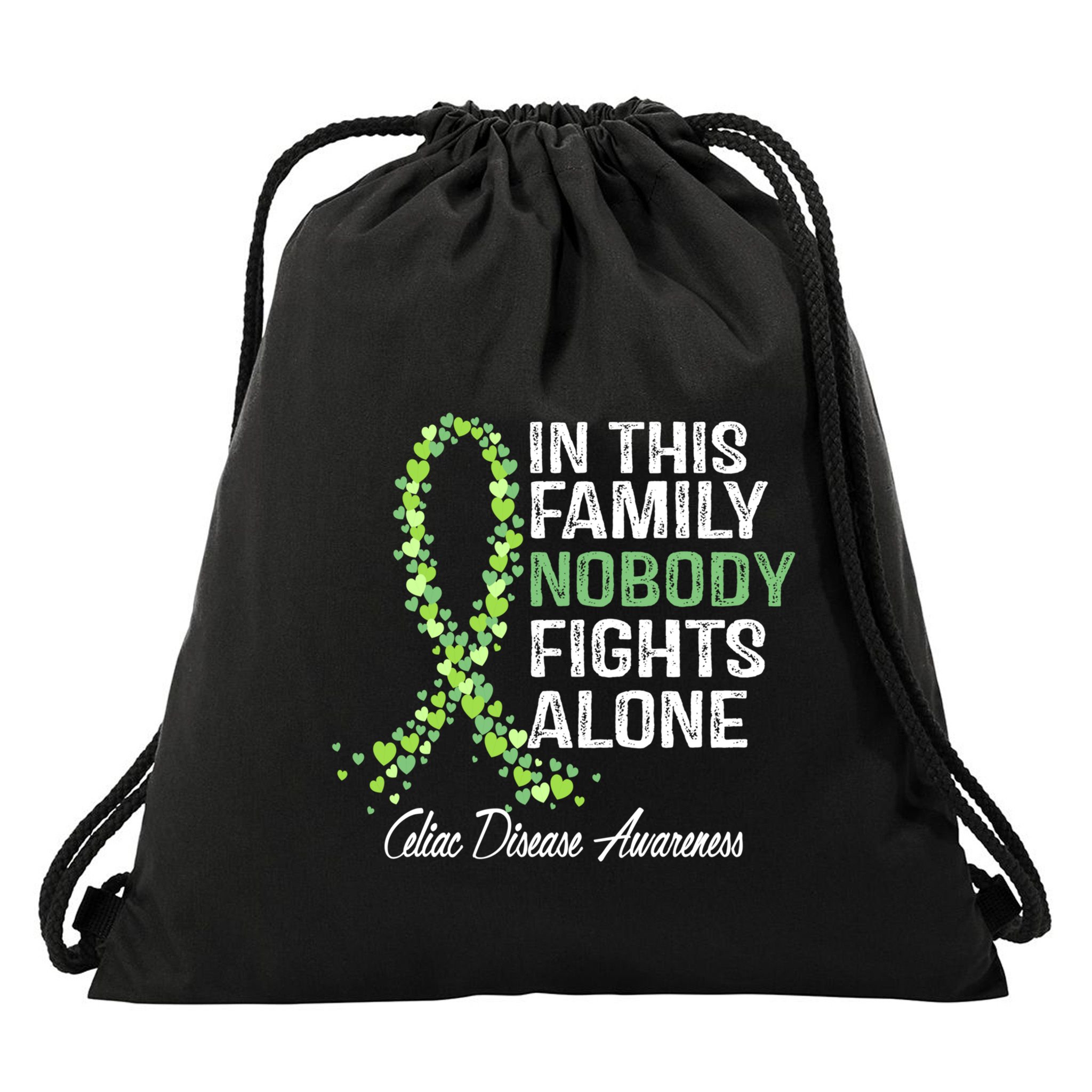 Family Support Warrior Fighter Celiac Disease Awareness Gift Drawstring Bag