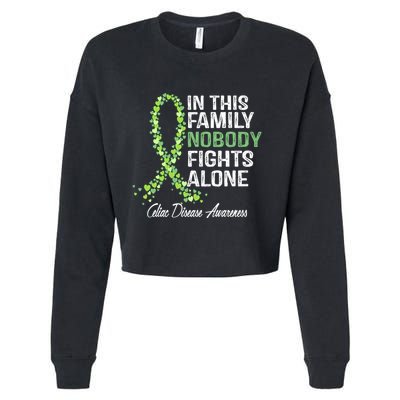Family Support Warrior Fighter Celiac Disease Awareness Gift Cropped Pullover Crew