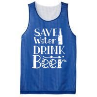 Funny Save Water Beer Quote With A Bottle Illustration Great Gift Mesh Reversible Basketball Jersey Tank