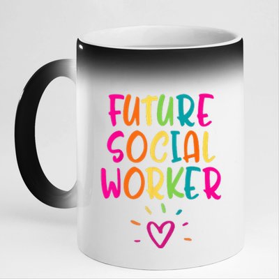 Future Social Worker Grad Health Care Office Student Women 11oz Black Color Changing Mug