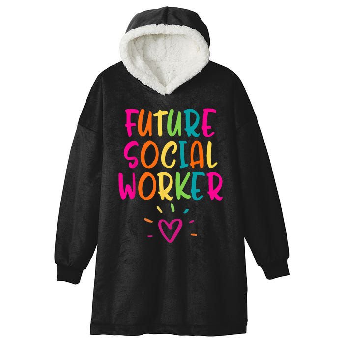 Future Social Worker Grad Health Care Office Student Women Hooded Wearable Blanket