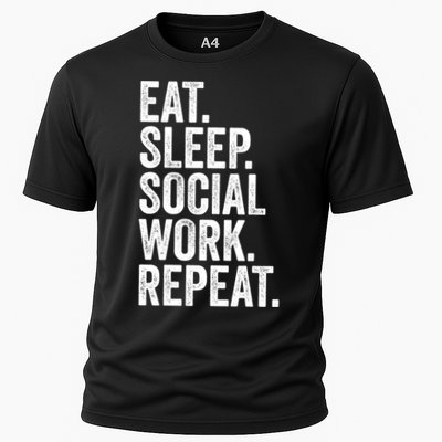 Funny Social Worker Gift Eat Sleep Social Work Repeat Gift Performance Shirt