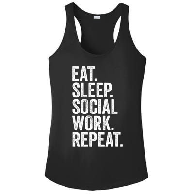 Funny Social Worker Gift Eat Sleep Social Work Repeat Gift Ladies PosiCharge Competitor Racerback Tank