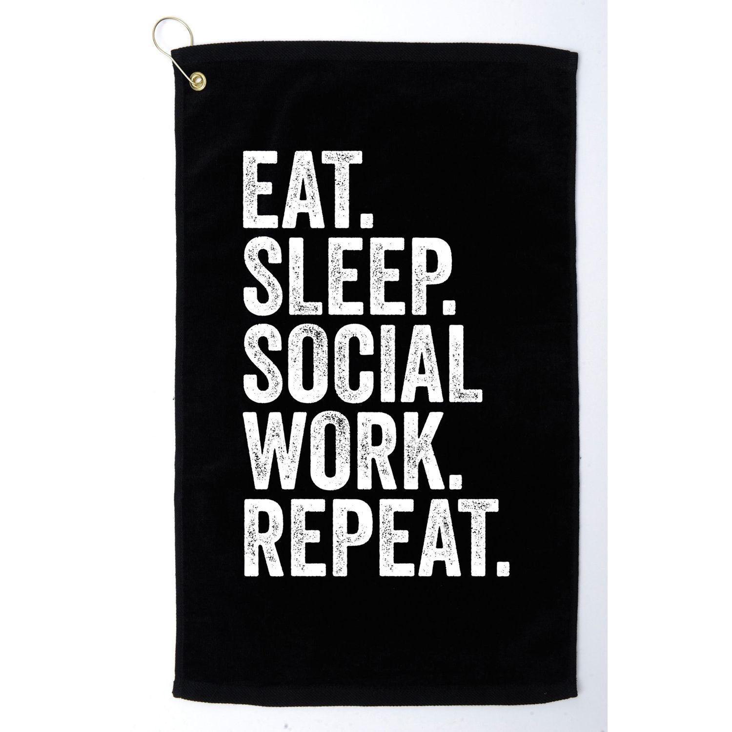 Funny Social Worker Gift Eat Sleep Social Work Repeat Gift Golf Towel