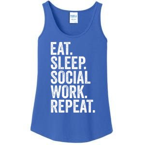 Funny Social Worker Gift Eat Sleep Social Work Repeat Gift Ladies Essential Tank