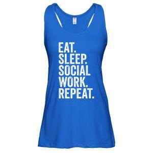 Funny Social Worker Gift Eat Sleep Social Work Repeat Gift Ladies Essential Flowy Tank