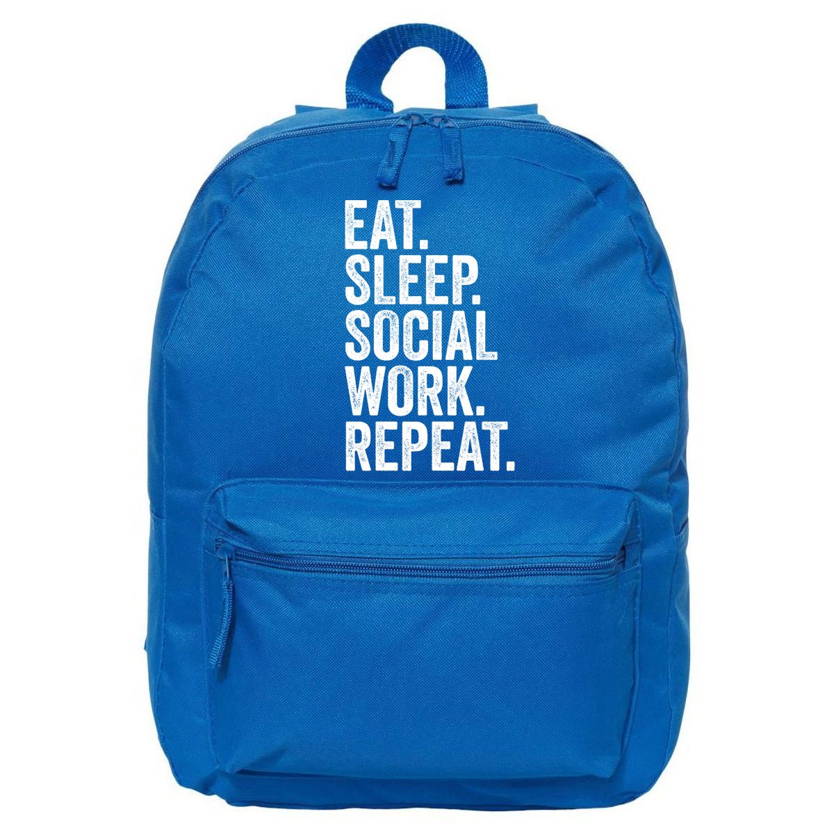 Funny Social Worker Gift Eat Sleep Social Work Repeat Gift 16 in Basic Backpack