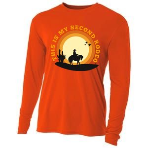 Funny Sarcastic Western This Is My Second Rodeo Cowboy Cooling Performance Long Sleeve Crew