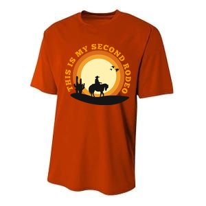 Funny Sarcastic Western This Is My Second Rodeo Cowboy Performance Sprint T-Shirt