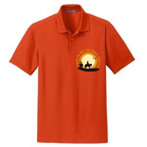 Funny Sarcastic Western This Is My Second Rodeo Cowboy Dry Zone Grid Polo