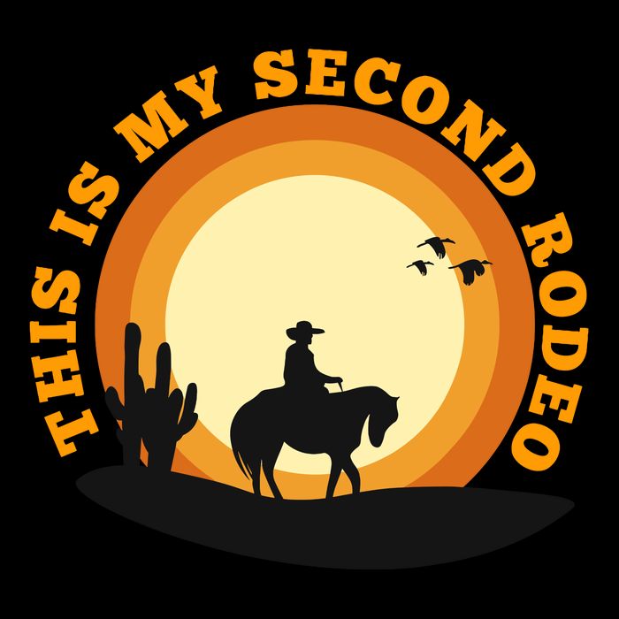 Funny Sarcastic Western This Is My Second Rodeo Cowboy 7-Panel Snapback Hat
