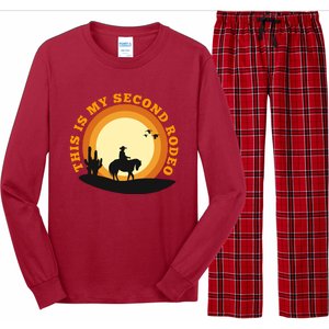 Funny Sarcastic Western This Is My Second Rodeo Cowboy Long Sleeve Pajama Set