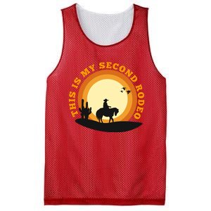 Funny Sarcastic Western This Is My Second Rodeo Cowboy Mesh Reversible Basketball Jersey Tank