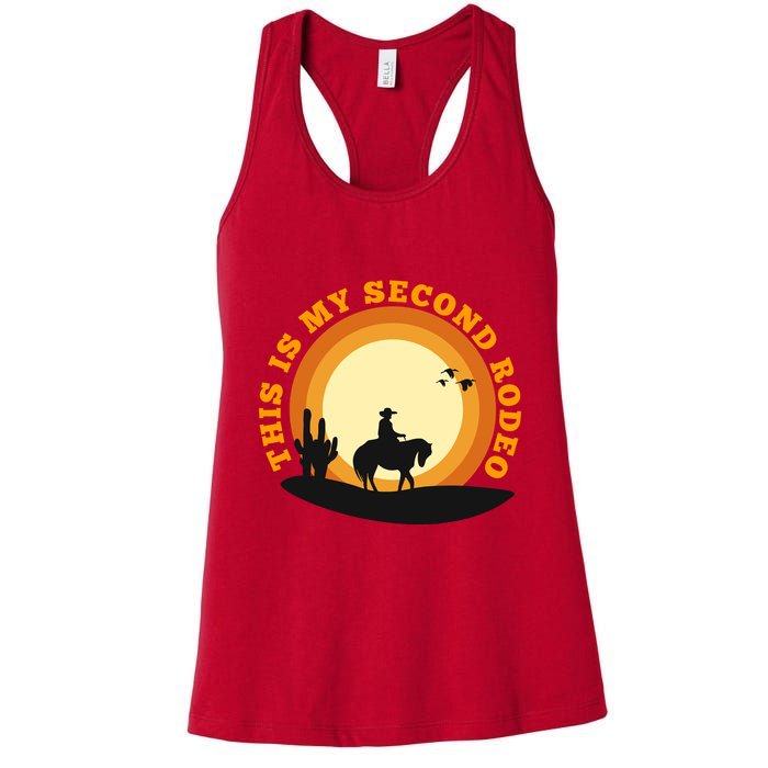 Funny Sarcastic Western This Is My Second Rodeo Cowboy Womens Tank Top