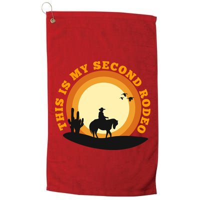 Funny Sarcastic Western This Is My Second Rodeo Cowboy Golf Towel